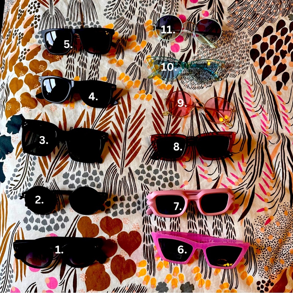 Sunglasses ($15 each)
